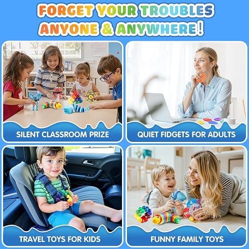 Hepoasky Fidget Sensory Toys for Kids Adults with Autism ADHD: 13 Pack Anxiety Relief Items Toy, Fun Classroom Prize & Travel Toys, Stress Relief Toy Gifts Party Favors for Kids thumbnail 5