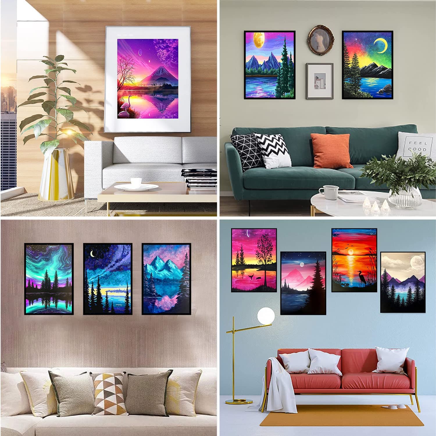 TINY FUN 12 Pack Diamond Painting Kits For Adults 5D Diamond Art Kit Paint By Number For Beginners, DIY Paint thumbnail 5