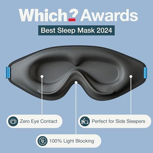 MyHalos® Sleep Masks - Eye Masks for Sleep - 100% Blackout Sleeping Masks for Women, Men & Side Sleepers - 3D Sleeping Eye Masks for Zero Pressure - Award Winning Design, Eyelash Friendly & Breathable thumbnail 5