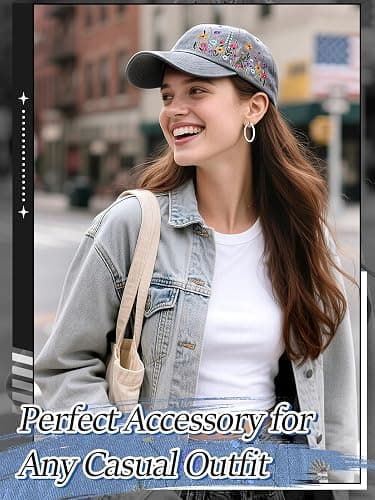 Biggun Embroidered Baseball Cap for Girls Women Men - Adjustable Soft Breathable Hats for Fall Gifts thumbnail 4
