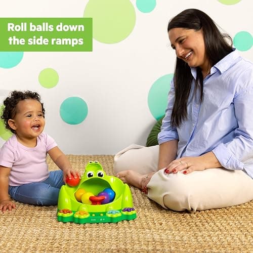 Bright Starts Poppin' Ball Frog Ball Play Toy, Launching, Bouncing & Ramp Racer Toy, Crawl and Chase, Unisex, 6 Months+ thumbnail 7