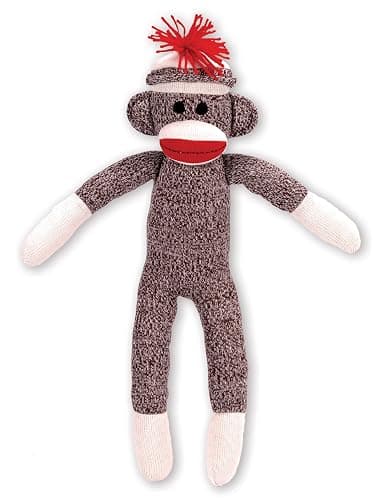 Schylling Brand Classic 20" Retro Sock Monkey Stuffed Animal - Knitted Texture Original Look - Ages 12 Months and Up - Image 1
