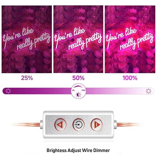 30IN Large You're Like Really Pretty Neon Sign, Dimmable Pink Handmade Led Neon Light for Salons, USB Power Bathroom Bedroom Girls Makeup Room Bachelorette Party Home Birthday Gift thumbnail 6