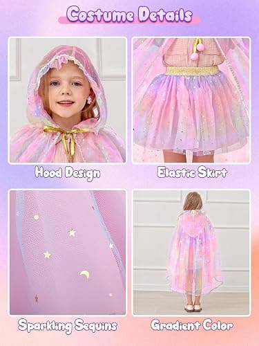 Fuzmo Light Up Princess Dress Up Clothes for Girls 3 4 5 6 Years Old, Toddler Princess Toy for Birthday Gift thumbnail 3