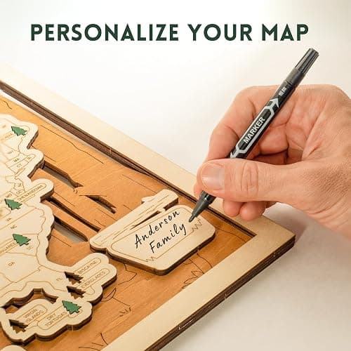 National Parks Map – USA Travel Tracker with Checklist, Pins & Stickers – Adventure Gift for Park Lovers, Couples & Families, Bucket List Wall Art Decor thumbnail 8