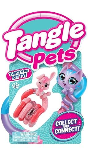 Tangle Jr. Pets 2-Pack Kitty and Bunny - Tangle Fidget Pets Fidget Toys - Fidget Toy Gift - Fidgets for School - Cute fidgets for girls - kitty character fidget and bunny character fidget thumbnail 4
