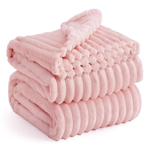 Bedsure GentleSoft Coral Pink Fleece King Blanket for Couch - Super Soft Cozy Blankets for Women, Cute Small Blanket for Girls, 108x90 Inches - Image 1