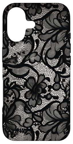 Black Lace Vintage Pattern Case for iPhone 17 - Image 1