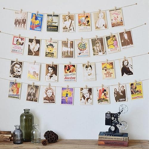 Photo Hanging Display with 50 Photo Clips, String Hanging Pictures Decor Wall Display, Clip Photo Holders for Hanging Kids Artwork On Wall Decor Home thumbnail 5