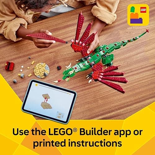 LEGO Creator 3 in 1 Medieval Dragon Toy - Building Toy with 3 Build Options, Dragon, Sea Serpent, or Phoenix - Fantasy Set for Kids, Boys and Girls, Ages 9+ - Gift Idea for Birthdays - 31161 thumbnail 6