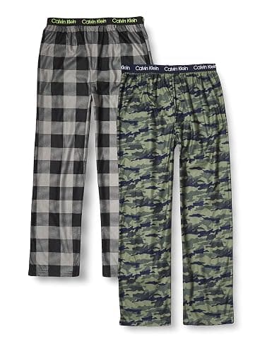 Calvin Klein boys Sleepwear Super Soft Brushed Micro Pajama Pant, 2 PackPajama Bottom - Image 1