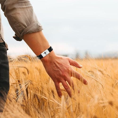 Pmormyy Daily Bible Verse Jesus is King Bracelet, Christian Jesus Wearable Bracelet Wristband for Women Men thumbnail 5