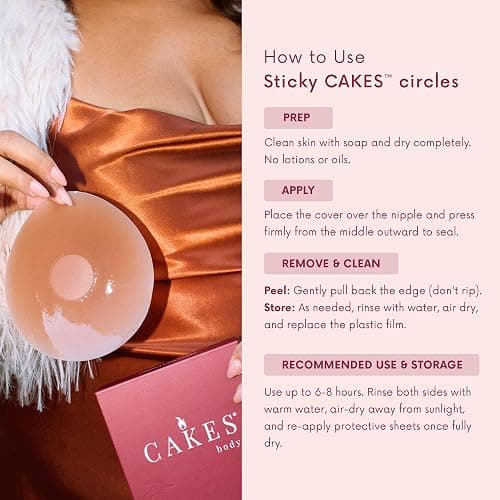 CAKES Body® sticky Circle Nipple Covers for Women - The Viral Sticky Boobs With an Adhesive-free nip nook™ thumbnail 6