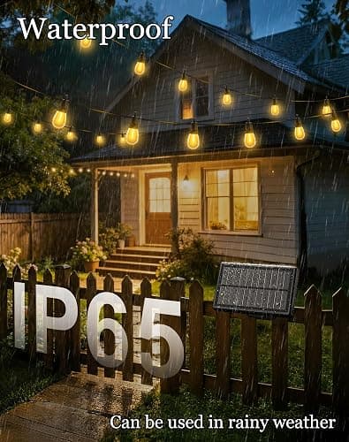 65ft-Solar-Powered-Lights-Outdoor-Waterproof-String Lights-Outside-Patio-Yard-Garden-Fence-Backyard-Deck-Porch-Balcony-Patios-Camping-Battery-Operated-LED-Fairy-Strip-Lighting-Hanging-Edison-Bulbs-S14 thumbnail 2