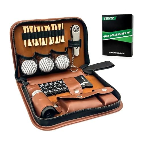 Seticek Golf Gifts for Men and Women,Golf Accessories Set with Gift Boxes, Golf Ball,Golf Tees,Brush,Multifunctional Divot Knife,Golf Ball Clamp,Rangefinder,Scorer - Image 1