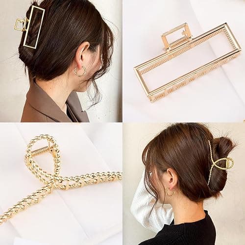 Mehayi 3 PCS Metal Large Claw Clips for Thick Heavy Hair, Strong Hold Big Non-Slip Hair Catch Barrette Jaw Clamp for Long Hair, Fashion Styling Accessories for Women Girls thumbnail 3
