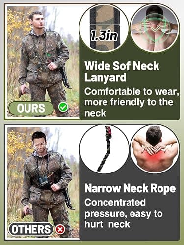 Duck Call Lanyard - Duck Whistle Hunting Accessories with 10 Removable Loops, Camo Woven Goose Call Carry, Christmas Outdoor Predator Gear Gifts for Hunter - Without Duck Call thumbnail 2