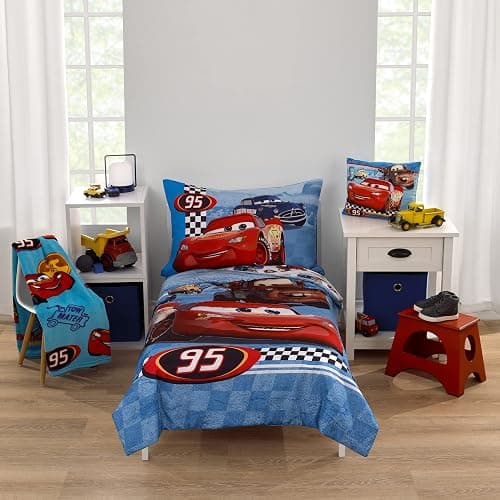 Disney Cars Radiator Springs Blue and Red Lightning McQueen and Tow-Mater Super Soft Toddler Blanket thumbnail 6