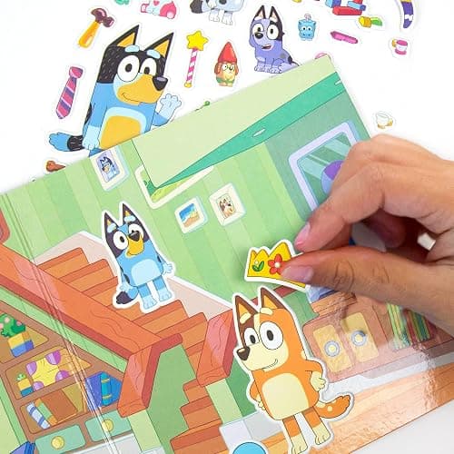 Horizon Group USA Bluey Sticker Playset, 2 Sticker Play Scenes, 35+ Reusable Puffy Bluey Repositionable Stickers for Kids, Perfect for Travel, Screen-Free Fun thumbnail 6