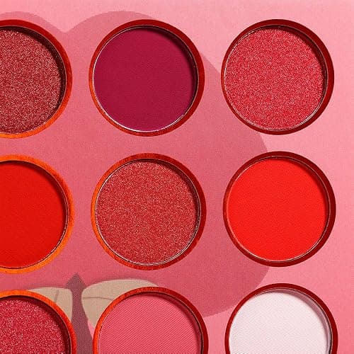 Afflano Red Eyeshadow Palette Makeup, Ultra Pigmented and Blending Bright Dark Hot True Red Eye Shade 12 Color, Cruelty Free Velvet Matte Shimmer Warm Fall Sunset Pink Red Eyes Makeup Pallet thumbnail 5