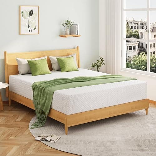 EGOHOME 10 Inch Queen Mattress, Memory Foam Mattress in a Box with Cooling Green Tea Gel, Relieve Pressure with Medium Firm Support, CertiPUR-US Certified, 80''L x 60''W, White thumbnail 2