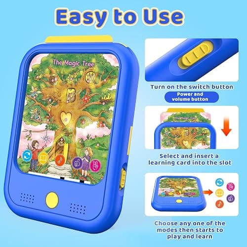 Kids Learning Tablet Bilingual, Montessori Educational Learning Toys for Toddlers 2-5 Year Olds, with 2000+ Words and Games, Speech Therapy Autism Toys, 2 3 4 5 Year Old Boy Girl Birthday Gift(Blue) thumbnail 7