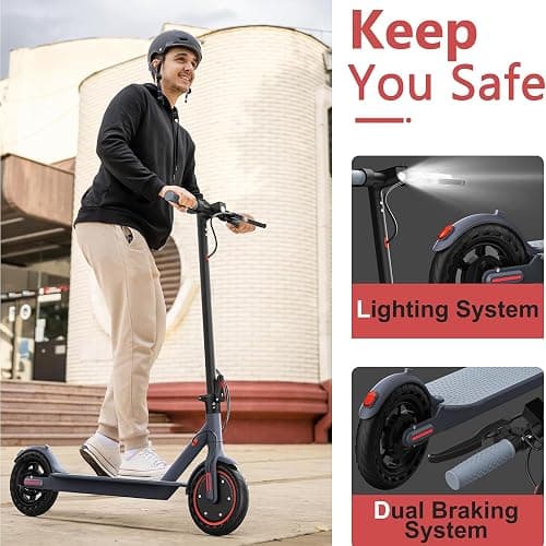 MAXSHOT Electric Scooter for Adults, 8.5/10/14" Tires, 19/22Mph, 350W/500W Motor, 21-28 Miles Range, Folding E-Scooter with Dual Suspension,APP(V1/SPRO/MAX/PRO/X1/X1PRO/PR) thumbnail 7