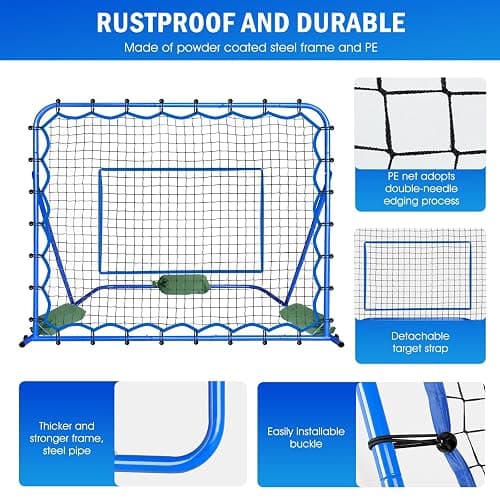 Winthai Soccer Rebounder Net, Quick-Switch Angle Dual-Sided/Dual/Three Mode Easy Setup Soccer Goal Rebounder for Control, Passing Practice, Soccer Training Gifts Aids & Equipment for Kids,Teens&Adults thumbnail 7