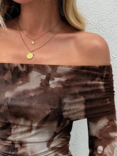 LILLUSORY Off The Shoulder Bodycon Floral Dress 2025 Fall Long Sleeve Maxi Wedding Guest Cocktail Going Out Club Dresses thumbnail 5