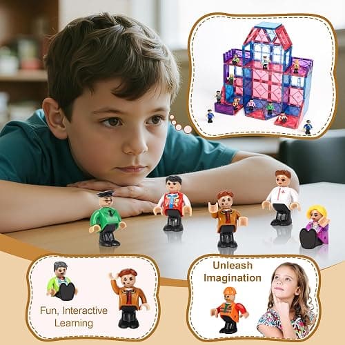 15 Pieces Magnetic People Figures for Kids, Magnet Play People Perfect for Magnetic Tiles Building Blocks STEM Learning Magnet Toys for Boys Girls Ages 3 4 5 6 7+ Years Birthday Gifts(Styles May Vary) thumbnail 5