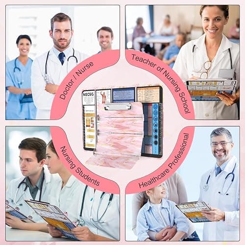 Nursing Clipboard Foldable, Nursing Medical Edition Cheat Sheets Aluminum 4 Layers Nurse Foldable Clipboard, Nursing Pocket Size Pen Clip Pocket Clipboard for Nurses Students School and Doctors thumbnail 8