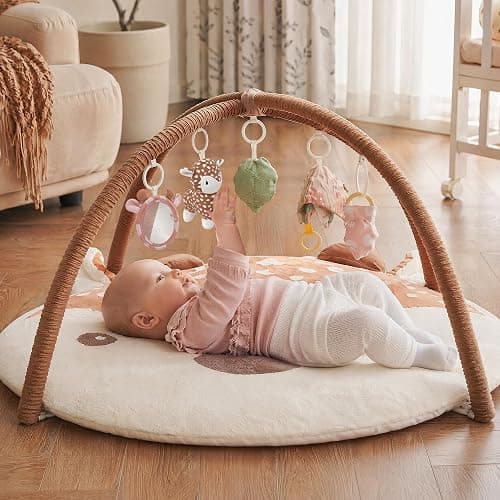 2PM SPORTS Baby Play Gym Tummy Time Play Mat with 5 Detachable Toys – Deer Theme, Machine Washable Baby Playmat for Sensory Development, Activity Mat for Newborn Infant 0-6 6-12 Months, Baby Gift thumbnail 6