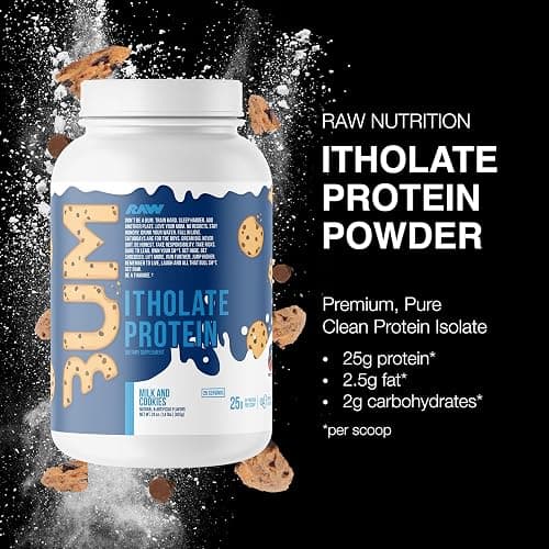 RAW Whey Isolate Protein Powder, Milk & Cookie (CBUM Itholate) - 100% Grass-Fed Sports Nutrition Powder for Muscle Growth & Recovery - Low-Fat, Low Carb, Naturally Flavored - 25 Servings thumbnail 3