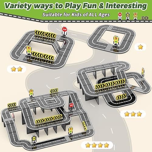 Goodtiles Magnetic Tiles Road Expansion Set, STEM Magnetic Building Blocks for Kids Ages 3-5 4-8 5-7, Preschool Learning Sensory Kids Toys for Toddler Birthday thumbnail 5