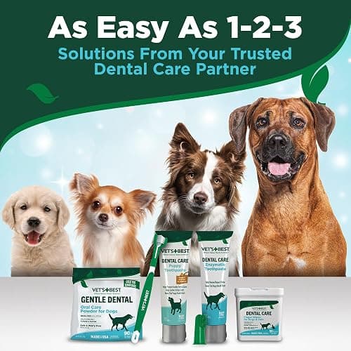 Vet's Best Dog Toothpaste & Dog Toothbrush, Dental Kit, Plaque Remover for Teeth, Whitens Teeth, Freshens Canine Breath, Veterinarian Formula, Finger Toothbrush Included thumbnail 8