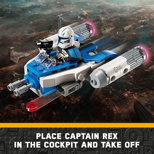 LEGO Star Wars: The Clone Wars Captain Rex Y-Wing Microfighter Building Set, Collectible Star Wars Y-Wing Toy for Kids with Captain Rex Minifigure, Star Wars Gift for Boys & Girls Ages 6 and Up, 75391 thumbnail 3