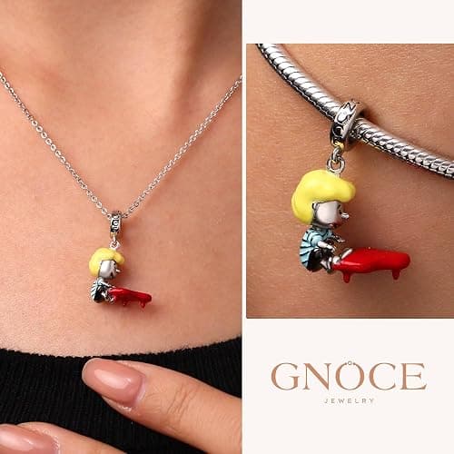 GNOCE Peanuts Snoopy Pendant Dangle Charm for Women, S925 Sterling Silver Dangle Charms for Women Wife, Valentine‘s Day, Mother’s Day Jewelry (Schroeder Piano) thumbnail 5