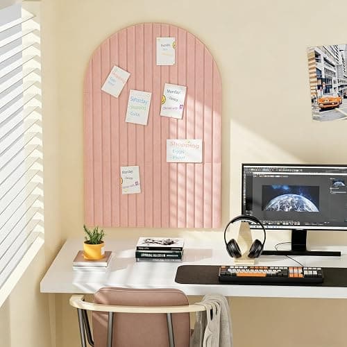 Felt Bulletin Board 35" x 24", Cork Board Alternative with 30 Push Pins | 3 Customizable Modular Decorative Felt Pin Board, Vision Board for Office Home Bedroom Wall Decor, Photo Picture Display thumbnail 5