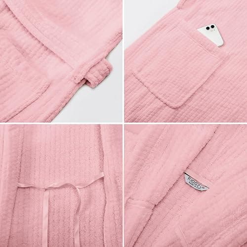 PJGGZ Women's Shawl Collar Bathrobe, Soft Long Towel Robes for Women - Super Absorbent Quick Dry yet Warm thumbnail 5