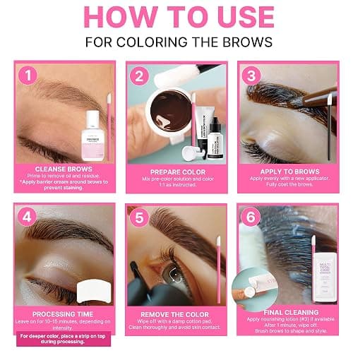 Korean At Home Eye Lash Lift and Color Kit Professional Brow Lamination and Color Kit Eye Lash Color Brown Eye Brow Color Kit thumbnail 5