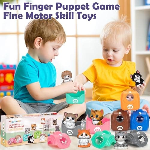 Learning Toys for 1 2 3 Year Old Boys Girls, 20 Pcs Cat Toys for Toddlers 1-3, Kitten Finger Puppet Games, Counting Matching Sorting Motor Educational Playset, Gifts for Baby Toddlers Age 12-18 Months thumbnail 6