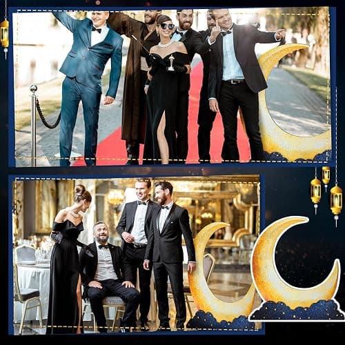 Leinuosen 5 Ft Moon Starry Night Party Decorations Crescent Moon Cardboard Stand up Cutout Large Life Size Twinkle Little Backdrop Prom Party Photo Prop Standup for Movie Night Birthday Homecomings thumbnail 5