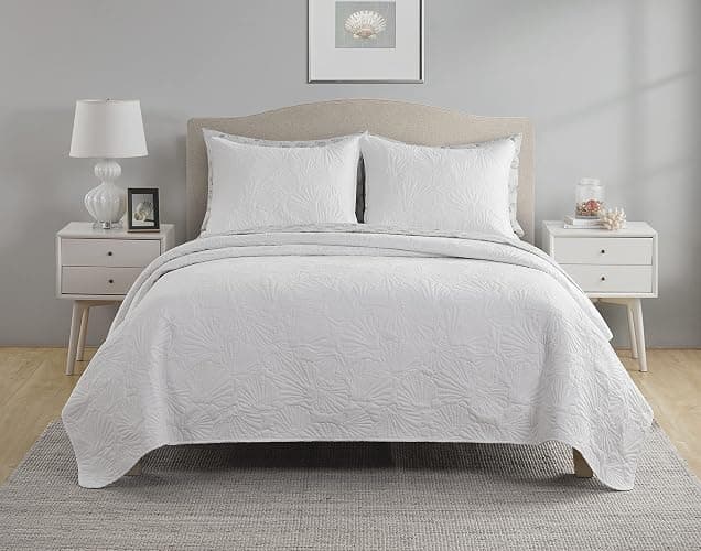Seaside Collection Seashells White Bed-in-a-Bag Quilt Set thumbnail 2