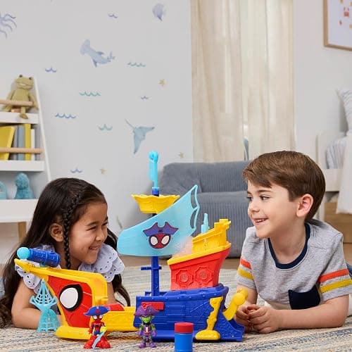 SPIDEY AND HIS AMAZING FRIENDS Marvel Water-Webs Webs Ahoy Bubble Pirate Ship Toy, 3-Inch Action Figures & Boat Playset, Super Hero Toys,, Ages 3+ thumbnail 8