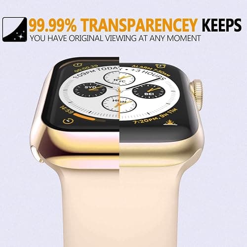 HANKN 42mm Hard Plated Case for Apple Watch Series 11 10 42mm Tempered Glass Screen Protector Case, Full Coverage Ultra-thin Shockproof Bumper Iwatch Cover (Gold, 42 mm) thumbnail 6