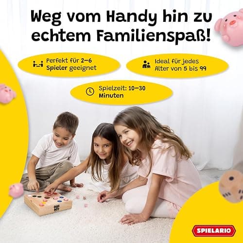 Spielario OINK und Weg | Schweinchen Spiel Holz | Das lustige Familienspiel für zwischendurch | Big Hole Schweinchenspiel | Mehr Spannung durch taktisches Würfeln | Schweine Spiel als Geschenk thumbnail 3