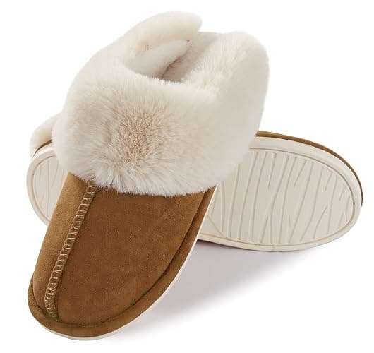 Donpapa Womens Slipper with Memory Foam Fluffy Soft Warm Slip On House Slippers Anti-Skid Cozy Plush for Indoor Outdoor thumbnail 4
