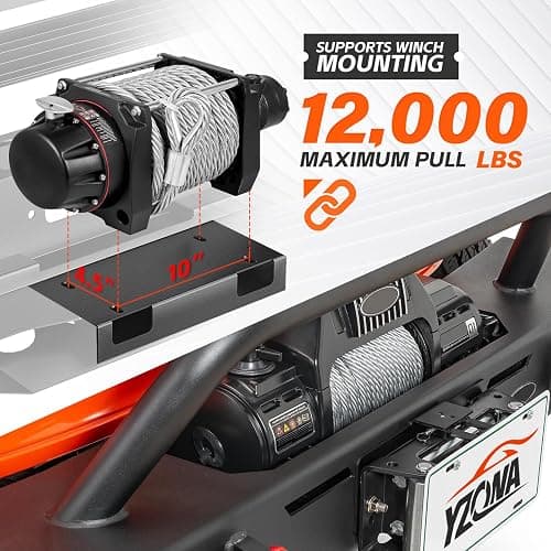 YZONA for Silverado 1500 Pickup Truck Front Bumper Compatible with 2007-2013 Chevy Chevrolet Silverado 1500 with 5 x LED Lights, Winch Plate, License Plate Frame, Sensor Holes & D-rings, Black thumbnail 4