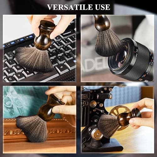 NiHome Vinyl Record Cleaning Brush, Anti-Static Soft LP Record Cleaner, Vinyl Dust Remover Brush with Ultra-Fine Fiber Bristles, Safe for Vinyl LP CD Album, Retro Design with Beech Wood Handle (Small) thumbnail 6