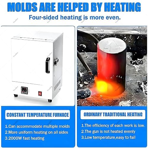 2000W Electric Kiln for Jewelry Making, Pottery Glazing & Metal Casting, Max Temp 1150℃, Ceramic Muffle Furnace for Home & Laboratory Use thumbnail 6